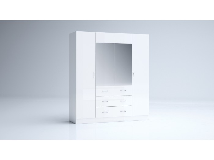 Гардероб АПОЛО 9 (бяло гланц)